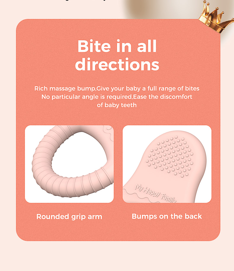 BPA free Infants Chewing Toys Happy Family Silicone Baby Teethers Kids